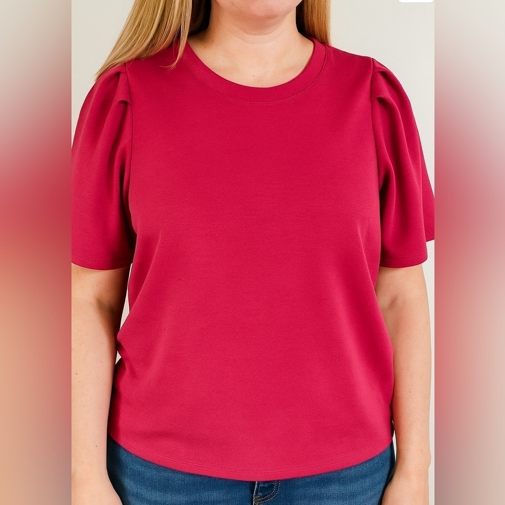 Women’s puff detail sleeves t-shirt